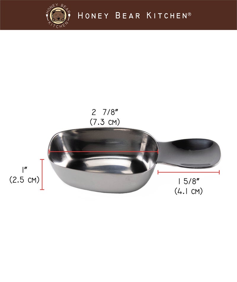 Honey Bear Kitchen 1/4 Cup 60 ml Leave-in Canister Scoops, Polished Stainless Steel (Set of 2) - Image 2